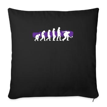 Evolution Bocce Ball Shirt Geschenk - Sofakissenbezug 45 x 45 cm - Schwarz - Vorne
