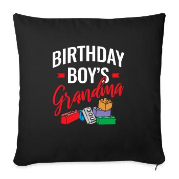 Birthday Kids Grandma Building Blocks - Sofa pillowcase 17,3'' x 17,3'' (45 x 45 cm) - black - Front