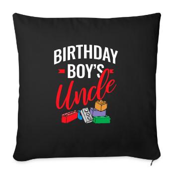 Uncle of the birthday boy Bauklötze - Sofa pillowcase 17,3'' x 17,3'' (45 x 45 cm) - black - Front