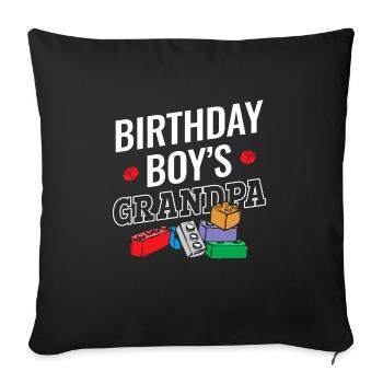 Birthday boy Grandpa building blocks - Sofa pillowcase 17,3'' x 17,3'' (45 x 45 cm) - black - Front