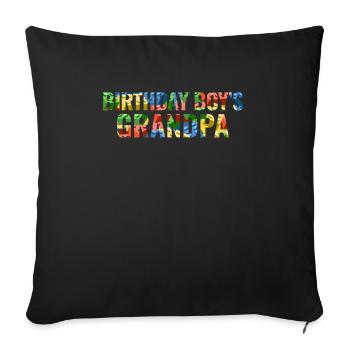 Birthday boy Grandpa building blocks - Sofa pillowcase 17,3'' x 17,3'' (45 x 45 cm) - black - Front