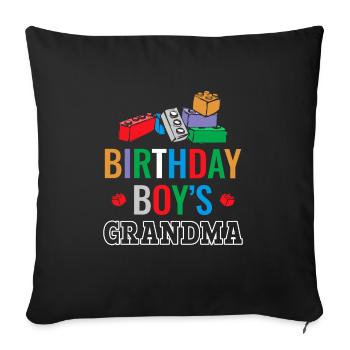 Birthday Kids Grandma Building Blocks - Sofa pillowcase 17,3'' x 17,3'' (45 x 45 cm) - black - Front