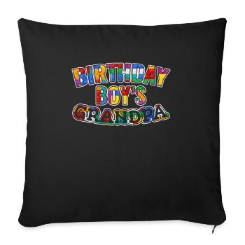 Birthday boy Grandpa building blocks - Sofa pillowcase 17,3'' x 17,3'' (45 x 45 cm) - black - Front