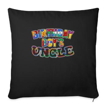 Uncle of the birthday boy Bauklötze - Sofa pillowcase 17,3'' x 17,3'' (45 x 45 cm) - black - Front