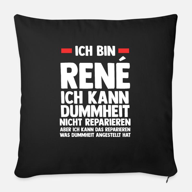 Rene - Sofakissenbezug 45 x 45 cm - Schwarz