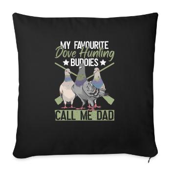 Taubenjäger Papa Jäger Vogeljagd - Sofa pillowcase 17,3'' x 17,3'' (45 x 45 cm) - black - Front