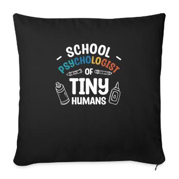 Schulpsychologe von winzigen Menschen Psychologen - Sofakissenbezug 45 x 45 cm - Schwarz - Vorne