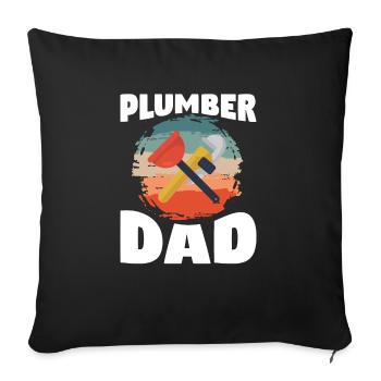 Klempner Papa Klempner - Sofakissenbezug 45 x 45 cm - Schwarz - Vorne
