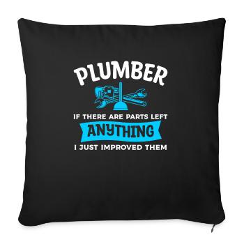 plombier s’il reste des pièces que je viens de - Housse de coussin décorative 45 x 45 cm - noir - Devant