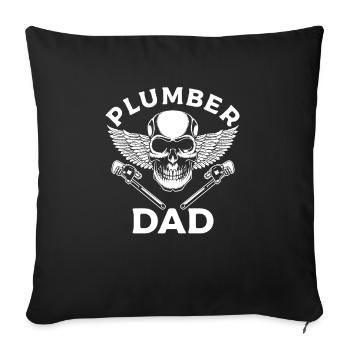 Plumber Dad Plumbing Plumbers - Sofa pillowcase 17,3'' x 17,3'' (45 x 45 cm) - black - Front