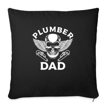 Plumber Dad Plumbing Plumbers - Sofa pillowcase 17,3'' x 17,3'' (45 x 45 cm) - black - Front