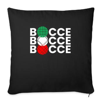 Bocce Italie Flag Shirt Cadeau - Housse de coussin décorative 45 x 45 cm - noir - Devant