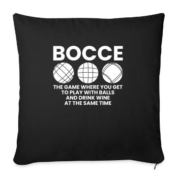 Bocce Shirt Gift Boccia Player - Sofa pillowcase 17,3'' x 17,3'' (45 x 45 cm) - black - Front