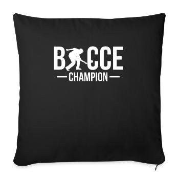 Cadeau de chemise de champion de pétanque - Housse de coussin décorative 45 x 45 cm - noir - Devant