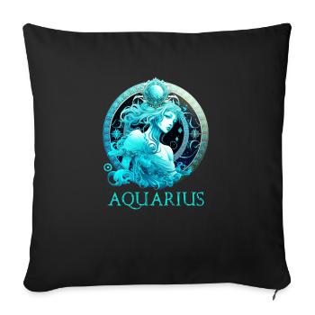 Embrace Your Aquarius Identity: Aquarius Pride Zod - Sofa pillowcase 17,3'' x 17,3'' (45 x 45 cm) - black - Front