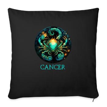 Embrassez votre identité de cancer : Zodiaque Fierté Cancer - Housse de coussin décorative 45 x 45 cm - noir - Devant