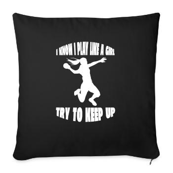 Handball players Handball Handball fan Handball team - Sofa pillowcase 17,3'' x 17,3'' (45 x 45 cm) - black - Front