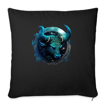 Portez votre signe du zodiaque astrologique avec fierté: Taureau - Housse de coussin décorative 45 x 45 cm - noir - Devant
