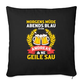 Andreas - Sofakissenbezug 45 x 45 cm - Schwarz - Vorne