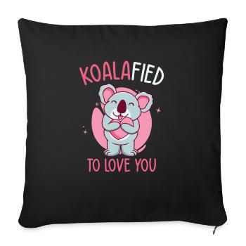 Saint-Valentin Koala Love Wildlife Koala Lover - Housse de coussin décorative 45 x 45 cm - noir - Devant