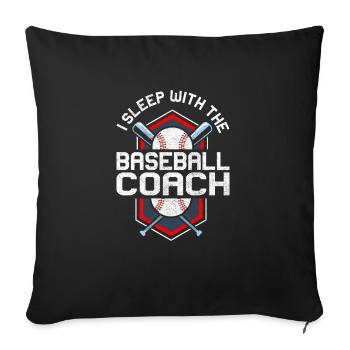 Baseball-Trainerin Ehefrau Berufstätige Mutter - Sofakissenbezug 45 x 45 cm - Schwarz - Vorne