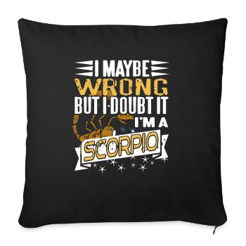 Astrologue peut-être faux mais j’en doute je suis Scorpion - Housse de coussin décorative 45 x 45 cm - noir - Devant