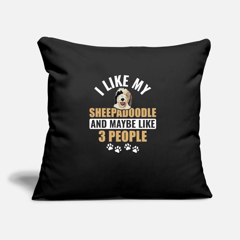 Sheepadoodle Doodle Dog Housse de coussin décorative 45 x 45 cm