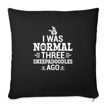 Sheepadoodle Doodle Dog - Housse de coussin décorative 45 x 45 cm - noir - Devant
