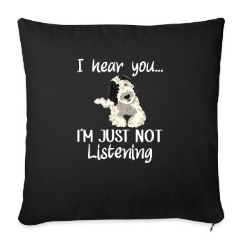 Sheepadoodle Doodle Dog - Housse de coussin décorative 45 x 45 cm - noir - Devant