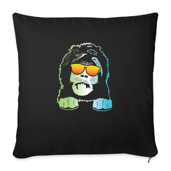 Sheepadoodle Doodle Dog - Sofa pillowcase 17,3'' x 17,3'' (45 x 45 cm) - black - Front