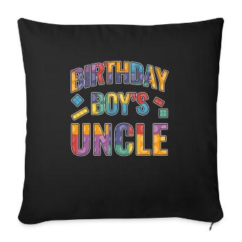 Uncle of the birthday boy Bauklötze - Sofa pillowcase 17,3'' x 17,3'' (45 x 45 cm) - black - Front