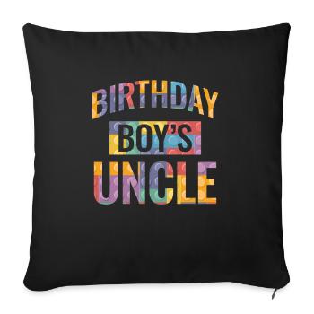 Uncle of the birthday boy Bauklötze - Sofa pillowcase 17,3'' x 17,3'' (45 x 45 cm) - black - Front