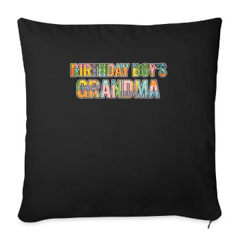 Birthday Kids Grandma Building Blocks - Sofa pillowcase 17,3'' x 17,3'' (45 x 45 cm) - black - Front