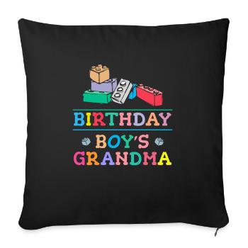 Birthday Kids Grandma Building Blocks - Sofa pillowcase 17,3'' x 17,3'' (45 x 45 cm) - black - Front