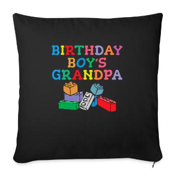 Birthday boy Grandpa building blocks - Sofa pillowcase 17,3'' x 17,3'' (45 x 45 cm) - black - Front