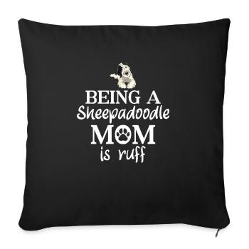 Sheepadoodle Doodle Dog - Sofa pillowcase 17,3'' x 17,3'' (45 x 45 cm) - black - Front