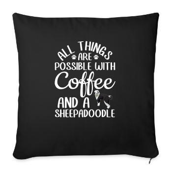 Sheepadoodle Doodle Dog - Sofa pillowcase 17,3'' x 17,3'' (45 x 45 cm) - black - Front