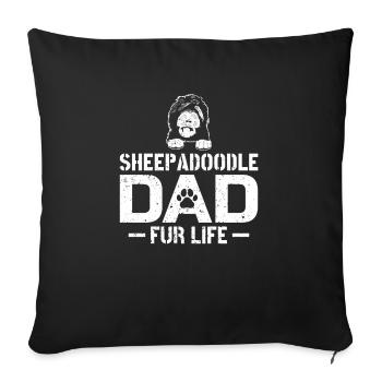 Sheepadoodle Doodle Dog - Sofa pillowcase 17,3'' x 17,3'' (45 x 45 cm) - black - Front