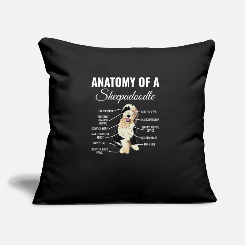 Sheepadoodle Doodle Dog Housse de coussin décorative 45 x 45 cm