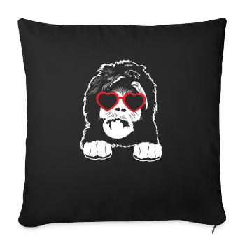 Sheepadoodle Doodle Dog - Sofa pillowcase 17,3'' x 17,3'' (45 x 45 cm) - black - Front