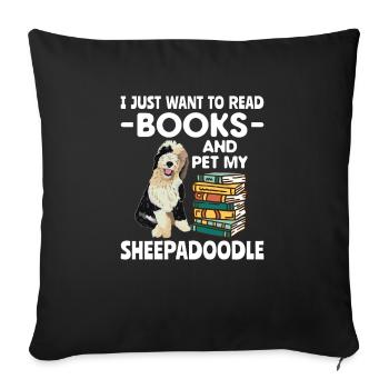 Sheepadoodle Doodle Dog - Sofa pillowcase 17,3'' x 17,3'' (45 x 45 cm) - black - Front