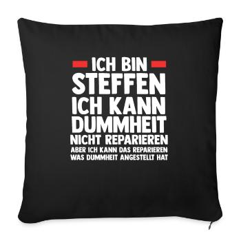 Steffen - Sofakissenbezug 45 x 45 cm - Schwarz - Vorne