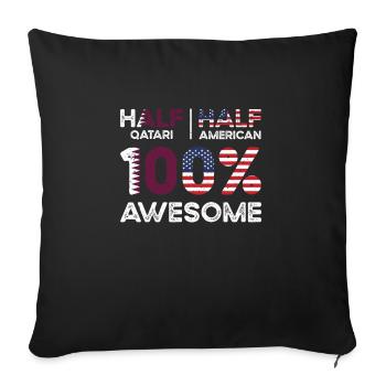 Born Qatari Qatar American USA Citizenship - Sofa pillowcase 17,3'' x 17,3'' (45 x 45 cm) - black - Front