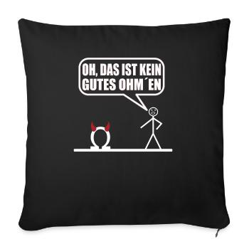Drôle de figure de bâton Pas un bon présage - Housse de coussin décorative 45 x 45 cm - noir - Devant