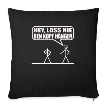 Drôle de figurine de bâton - Housse de coussin décorative 45 x 45 cm - noir - Devant