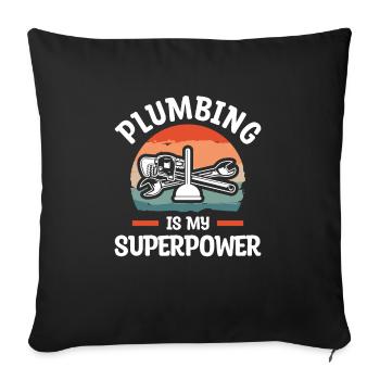 Klempner sind meine Superpower Klempner Klempner - Sofakissenbezug 45 x 45 cm - Schwarz - Vorne
