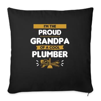 I'm The Proud Grandpa Of A Cool Plumber Plumbing - Sofa pillowcase 17,3'' x 17,3'' (45 x 45 cm) - black - Front