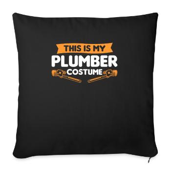 C’est mon costume de plombier plombier plombiers - Housse de coussin décorative 45 x 45 cm - noir - Devant