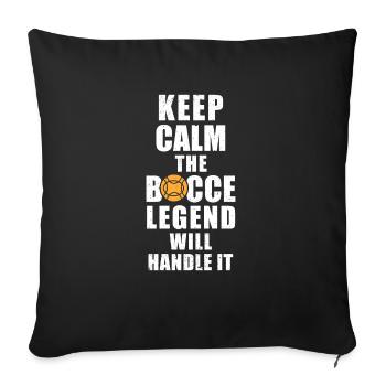 Restez calme La légende de la pétanque s’en occupera - Housse de coussin décorative 45 x 45 cm - noir - Devant