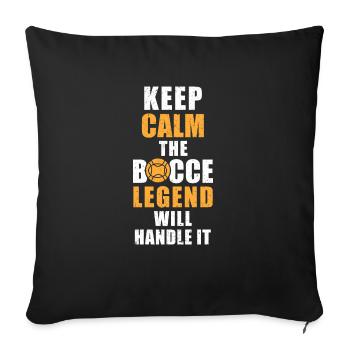 Restez calme La légende de la pétanque s’en occupera - Housse de coussin décorative 45 x 45 cm - noir - Devant